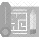 Plano De Planta Blueprint Diseno Icono