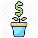 Plant growing with dollar sign  Icon