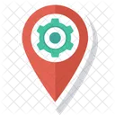 Engrenagem GPS Localizacaopin Icon