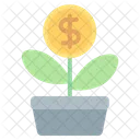 Dinero Planta Banco Icono