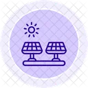 Icono De Linea De Planta De Energia Solar Icono