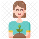 Planting Woman Plant Icon