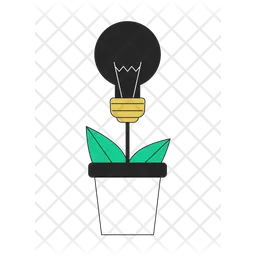 Planting light bulb in pot  Icon