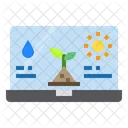 Laptop Plants Water Icon