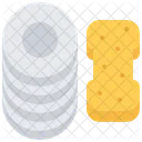 Assiette Eponge Propre Icône