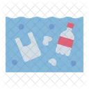 Plastic On The Sea Water Pollution Ecology Icon
