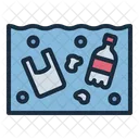 Plastic On The Sea Water Pollution Ecology Icon