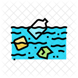 Plastic Pollution Icon - Download in Colored Outline Style