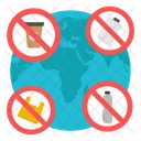 Plastic Prohibition No Plastic No Bottle Icon