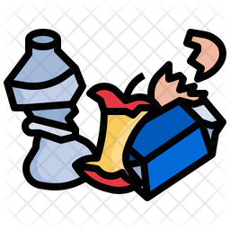 Plastic Waste Icon - Download in Colored Outline Style