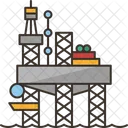 Plataforma De Petroleo Petroleo Plataforma Ícone