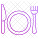 Plate And Fork Setting Dining Icon