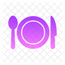 Plate With Fork And Knife  Icon
