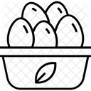 Plateau Doeufs Biologiques Oeuf De Poule Agriculture Icône