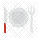 Plato Plato Tenedor Icono