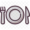 Teller Abendessen Gericht Symbol