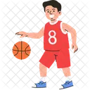 Player Dribbling Basketball  Icon