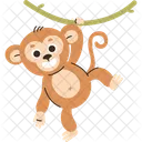 Monkey Vine Playful Icon