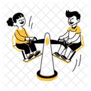 Playground Seesaw Swing Fun Icon