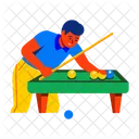 Playing Billiards Snooker Game Icon