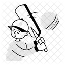 Playing Cricket  Icon