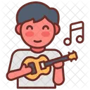Playing Guitar Music Melody Icon