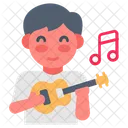 Playing Guitar Music Melody Icon
