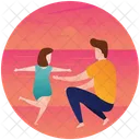 Playing Daughter Fatherhood Caring Father Icon