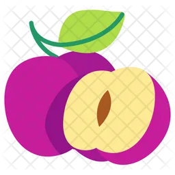 Plum With Half Cut  Icon