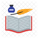 Pluma Y Libro Educacion Estudio Icon