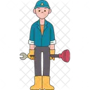 Plumber Handyman Pipe Icon
