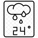 Temperature Pluvieuse Thermometre Nuage Icône