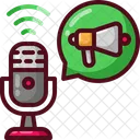 Podcast Microphone Advertising Icon