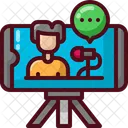Podcast Microphone Live Streaming Icon