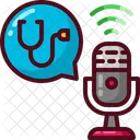 Podcast Microphone Stethoscope Icon