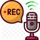 Podcast Microphone Voice Recording Icon