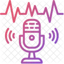 Podcast Microphone Sound Wave Icon