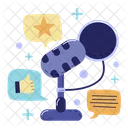 Podcast de commentaires et d'évaluation  Icône