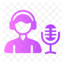 Podcaster Radio Jockey Microphone Icon