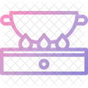 Cuisiniere Et Wok Icône