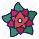 Poinsettia Christmas Flower Icon