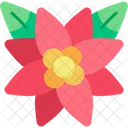 Poinsettia Kawaii Christmas Icon