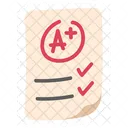 Cute School Sticker Point Test Paper Icon