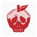Poisoned Apple Dual Tone Halloween Skull Icon