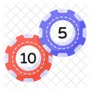 Casino Chips Number Coins Poker Gaming Chips Icon