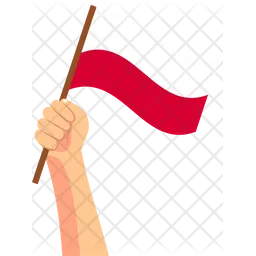 Poland hand holding Flag Icon