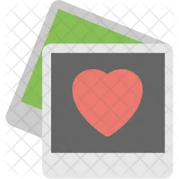 Polaroid with Heart Sign  Icon