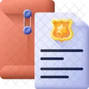 Police File Newspaper Police Badge Icon