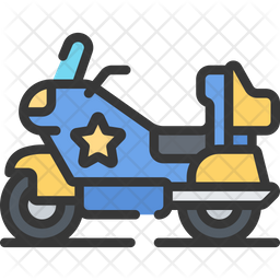 Police motorbike Icon - Download in Colored Outline Style