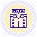 Police Station Line Icon Icon